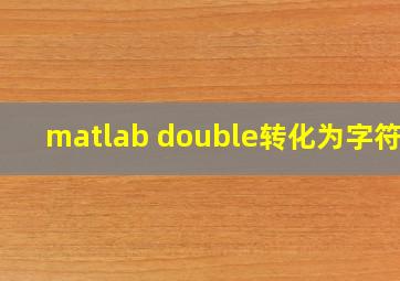 matlab double转化为字符串